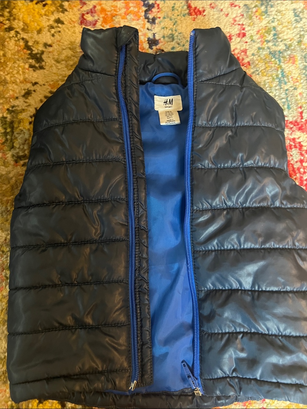 H&M Navy and Blue Puffer Vest